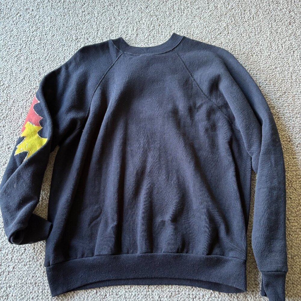 VTG Tultex L Black Fall Leaves Sweatshirt Cozy Autumn Handmade Teacher Top ๐ - Picture 6 of 9